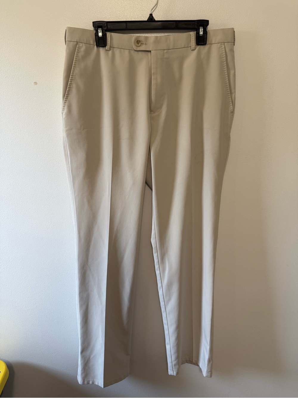 Peter Millar Men's Flat-Front Dress Pants in Light Beige